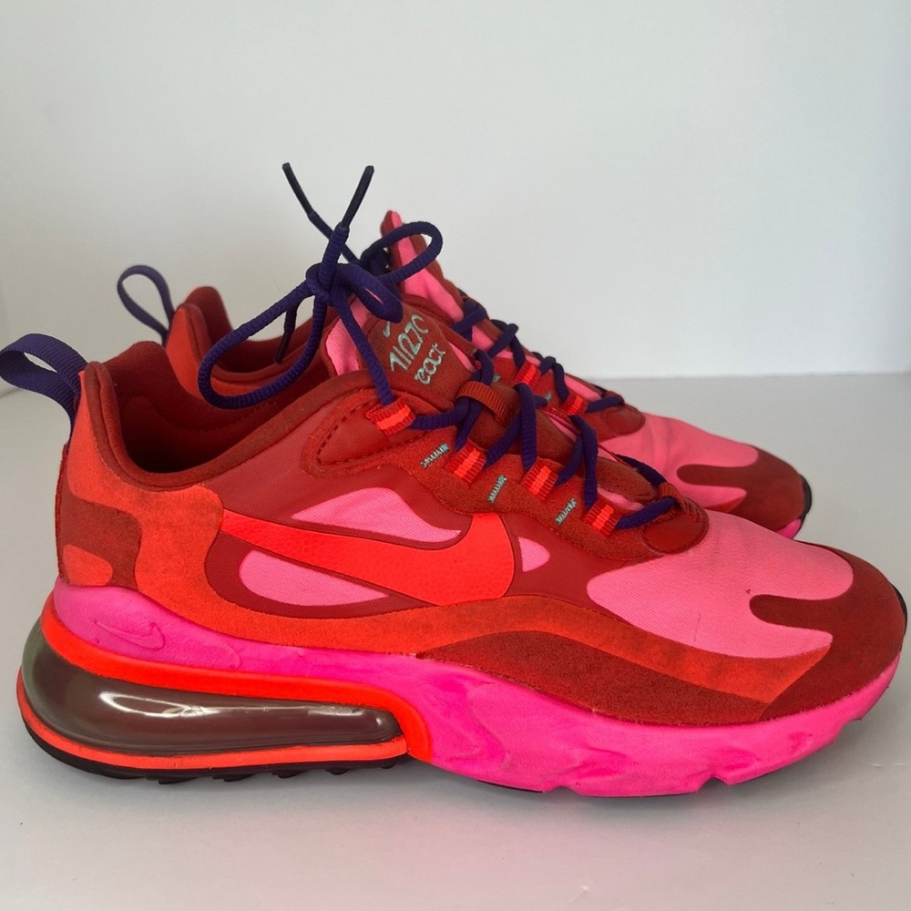 Size 7.5 Women’s Nike Air Max 270 React Mystic Red Casual Shoes AO4971-600
